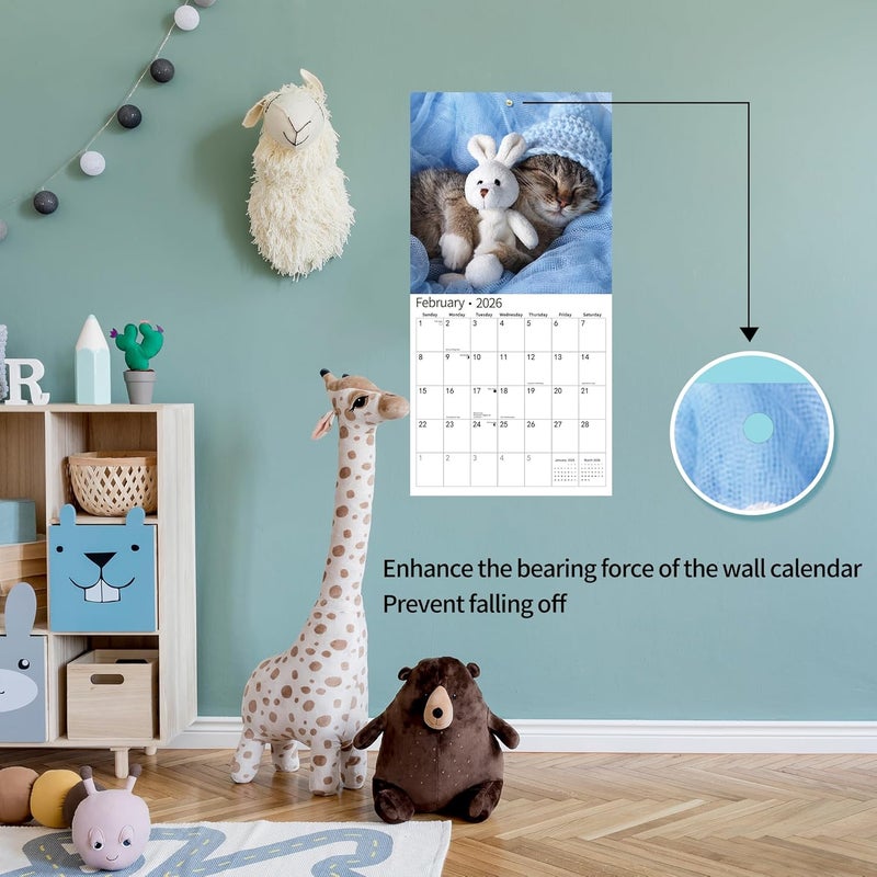 windrio 2026 Wall Calendar,Calendar 2026, November 2025 - December 2026, Wall Calendar Cat Kitten, 12" X 24" Opened,Full Page Months Thick & Sturdy Paper for Calendar Organizing & Planning - Image 4